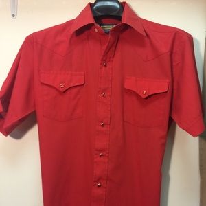 Panhandle Slim, Red Western men's shirt, L 16 1/2
